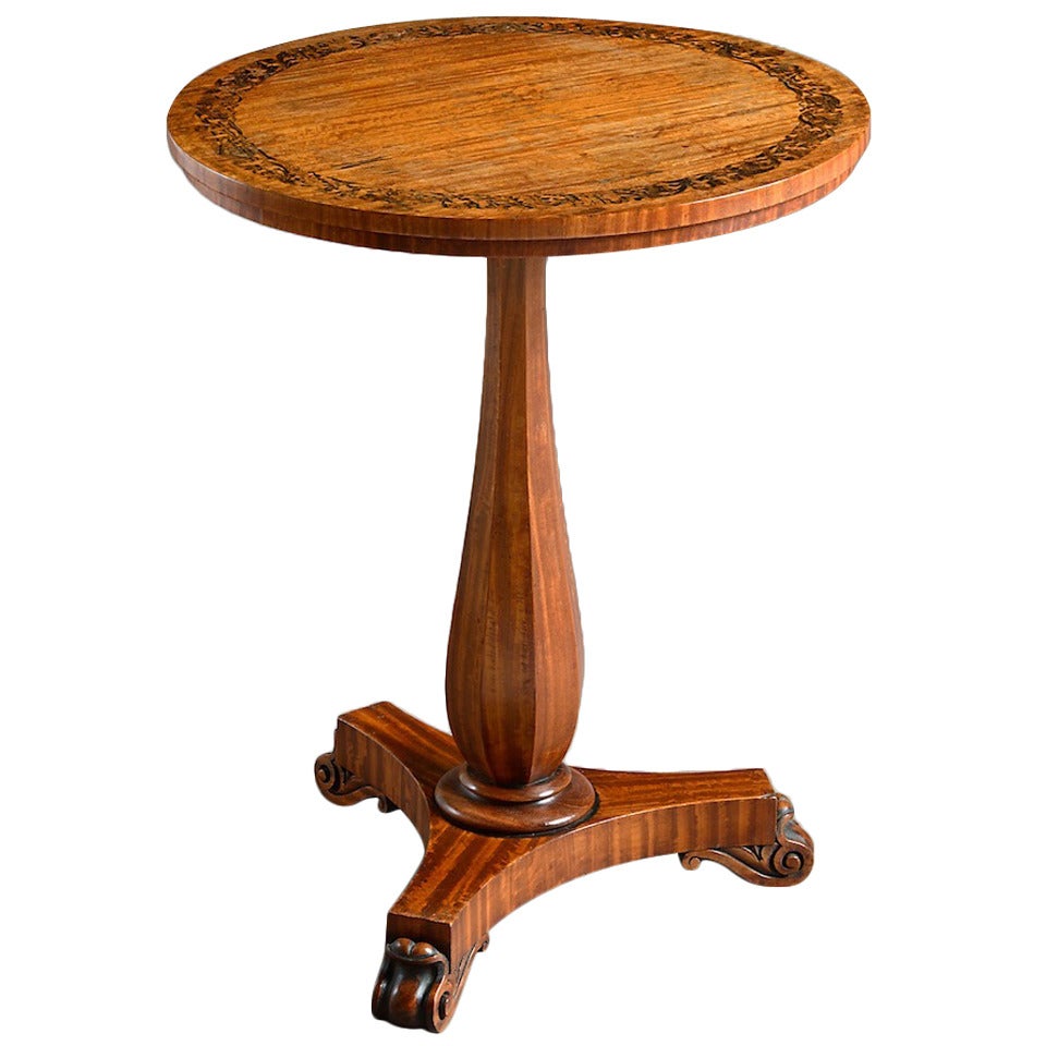 Victorian Satinwood and Marquetry Lamp Table