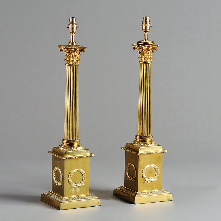 Corinthian Column Brass Lamps
