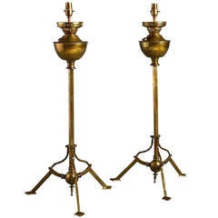 Pair of Victorian Brass Lamps