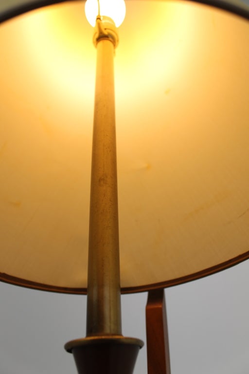 Danish Teak Cone Shade Table Lamp For Sale 2