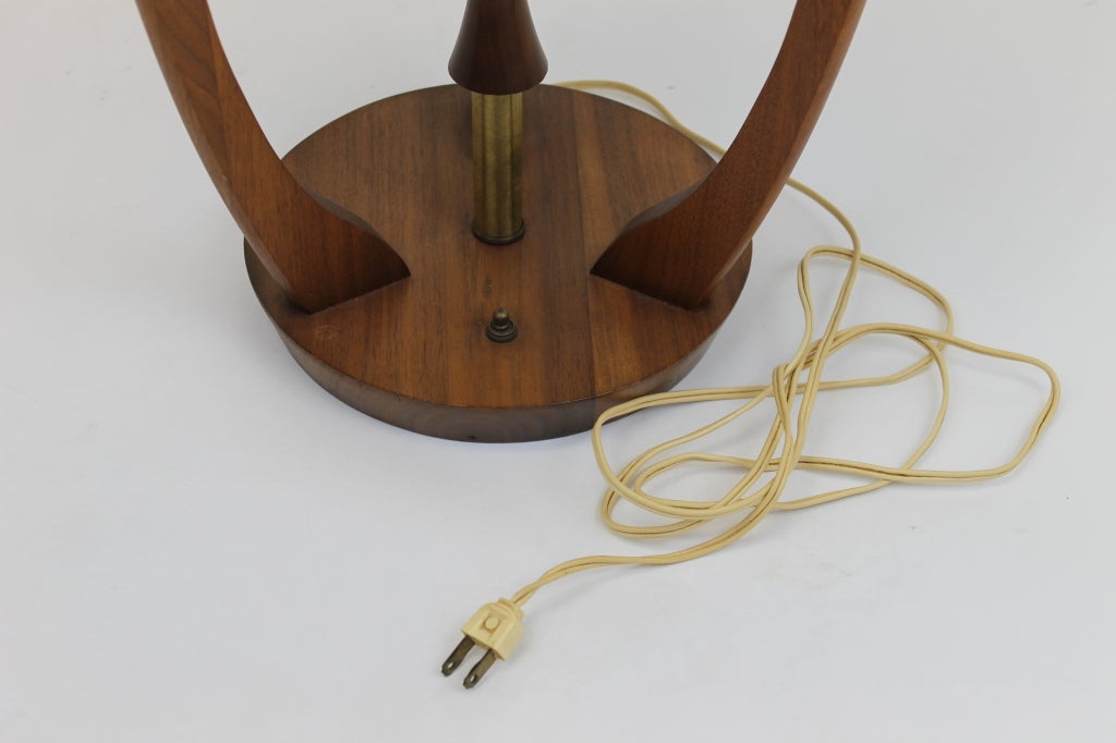 Danish Teak Cone Shade Table Lamp For Sale 3