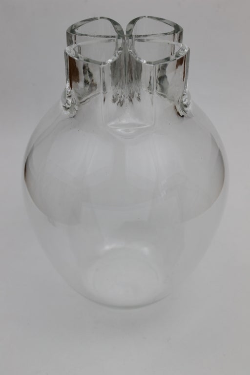 Glass aorta vase signed Barbini