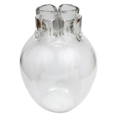 Glass aorta vase signed Barbini