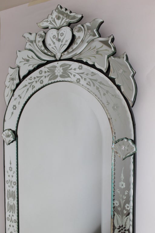 Mirror with arched top and heart detail at 1stdibs