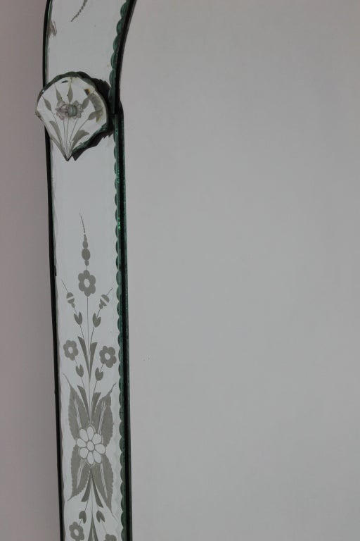 Mirror with arched top and heart detail at 1stdibs