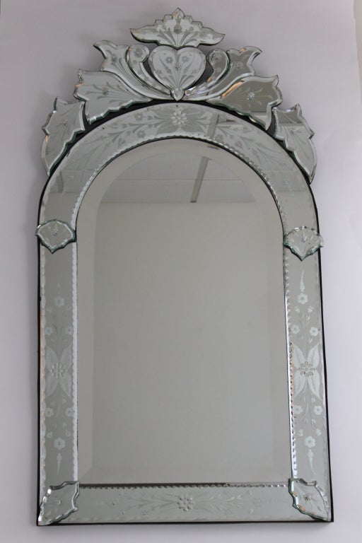 Mirror with arched top and heart detail at 1stdibs