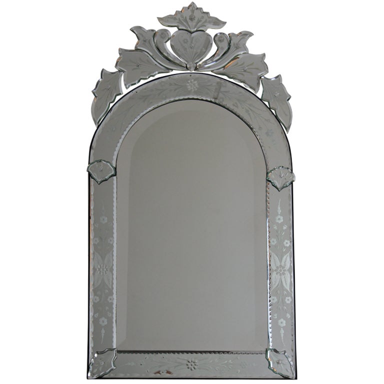 Mirror with arched top and heart detail at 1stdibs