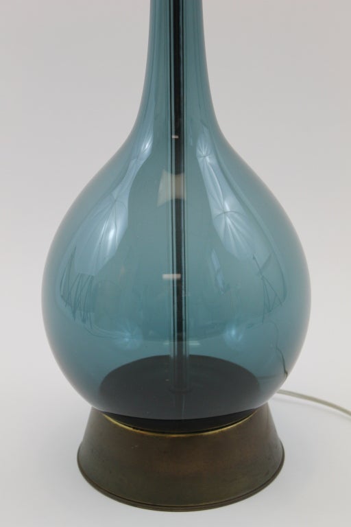 Large Swedish Glass Table Lamp by Arthur Percy for Gullaskruf 1