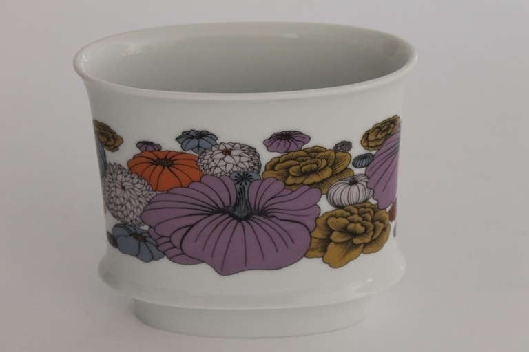 Mid-Century Modern Vase with Floral Design by Alain Le Foll for Rosenthal