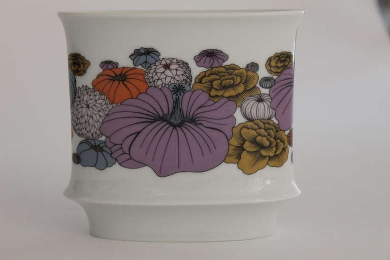 Vase with Floral Design by Alain Le Foll for Rosenthal
