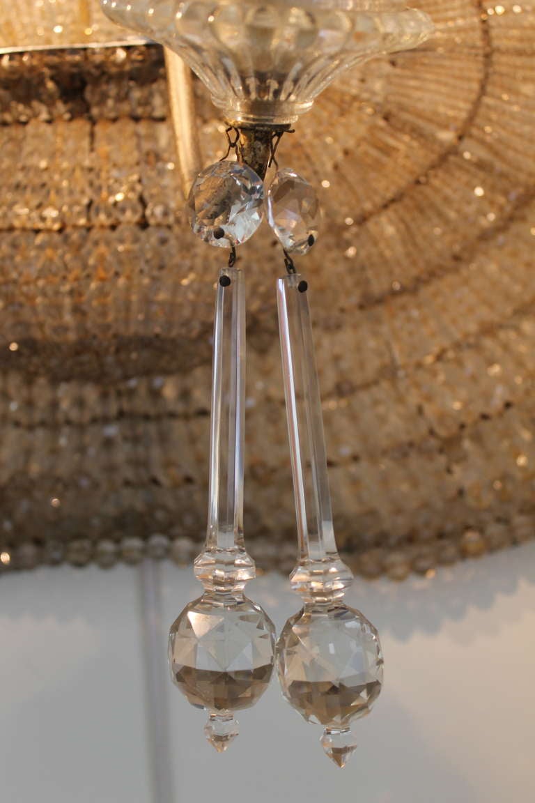 Pair of Huge French Art Deco Crystal Sconces 5