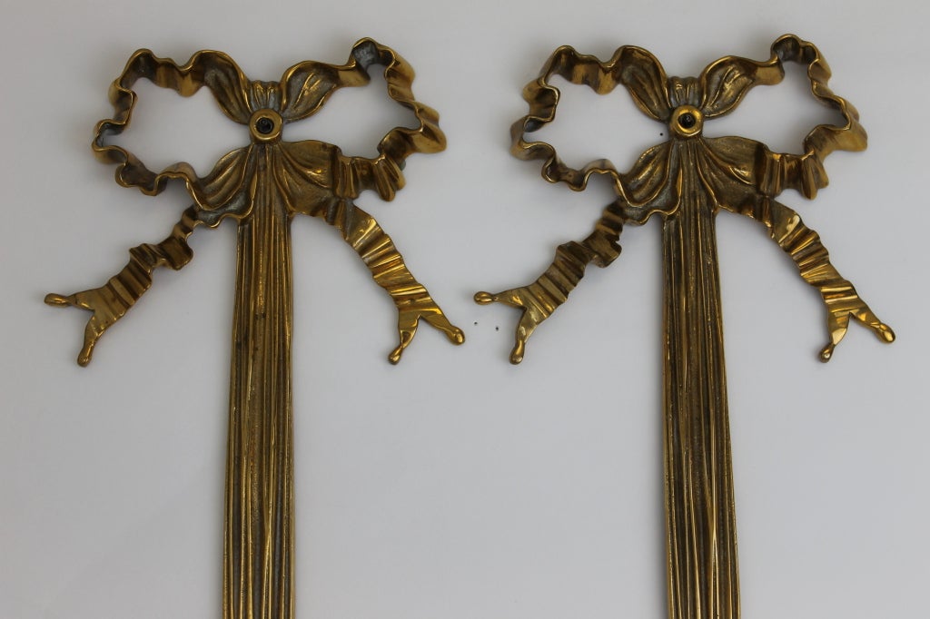 Italian Brass Wall Decorations with Venetian Mirror Details, Pair
