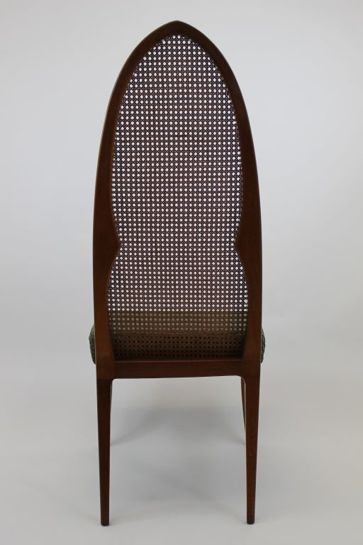 Cane Harvey Probber cathedral back chairs - set of four