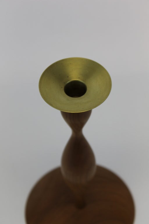 Salisbury Turned Wood Candlestick By Eva Zeisel Small For Sale at 1stDibs