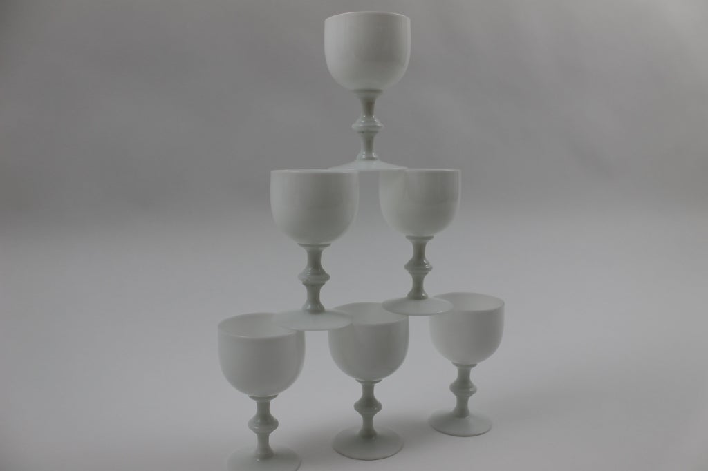 French Portieux Vallerysthal P.V. France Water Goblets (6)