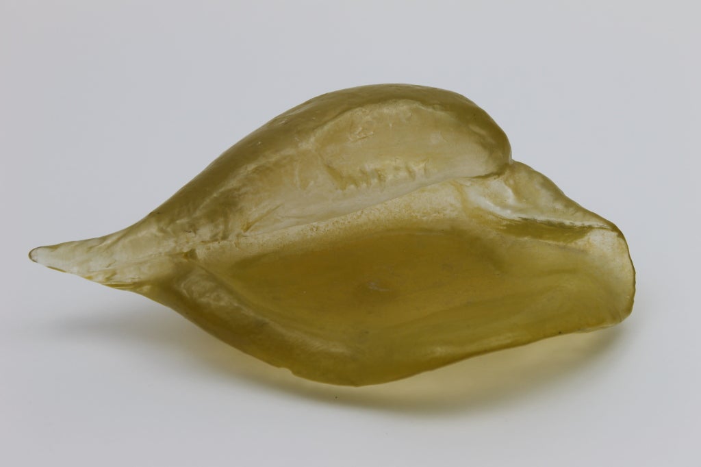 Citrine resin shell dish by Dorothy Thorpe.