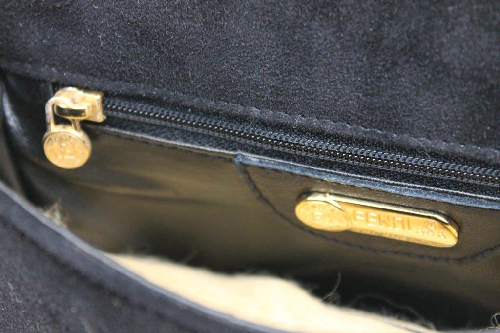 Vintage Suede Handbag By Fendi For Sale 2