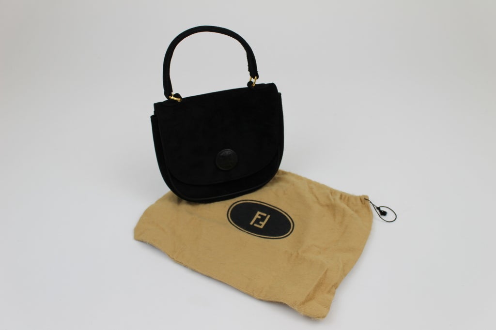 Vintage Suede Handbag By Fendi For Sale 5