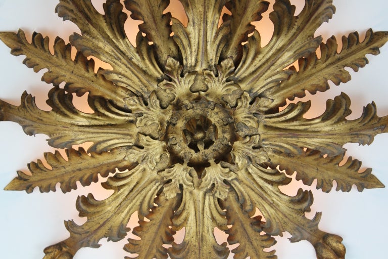 Italian Gilt Tole "Snowflake" Sconce