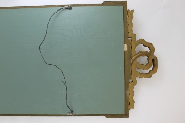 Large Italian Gilt Mirror With Ribbon and Garland Details For Sale 2
