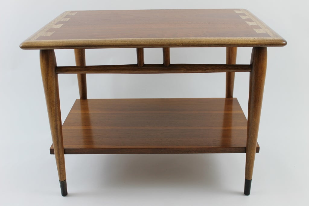 Lane Altavista Acclaim Dovetail Walnut and Oak End Tables In Excellent Condition In Milton, PA