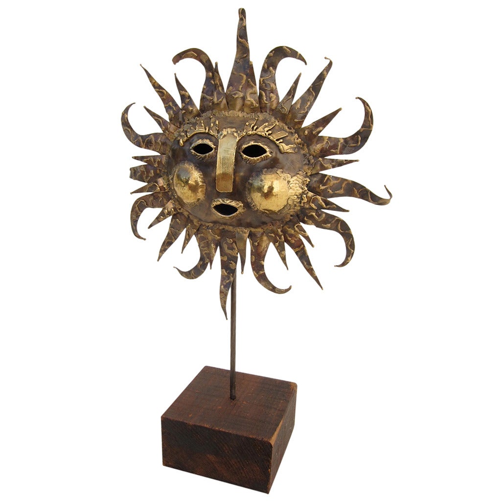 Brass Sun Sculpture by Emaus For Sale