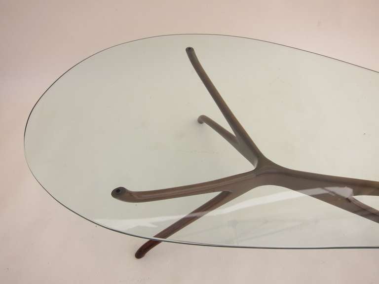 Glass Tri-Symmetric Coffee Table by Vladimir Kagan