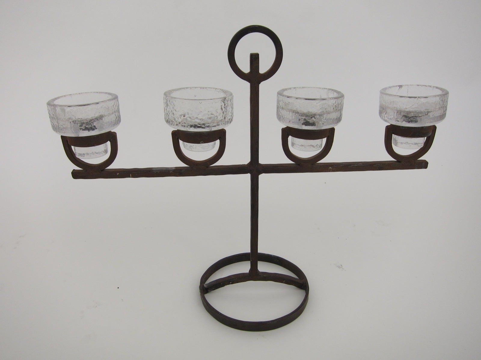 Iron and Glass Candelabra by Erik Hoglund
