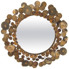 Curtis Jere "Raindrops" Mirror in Brass and Copper