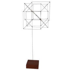 Mid Century Geometric Wire Table Sculpture