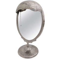 Art Deco Vanity Table Mirror with Lamp