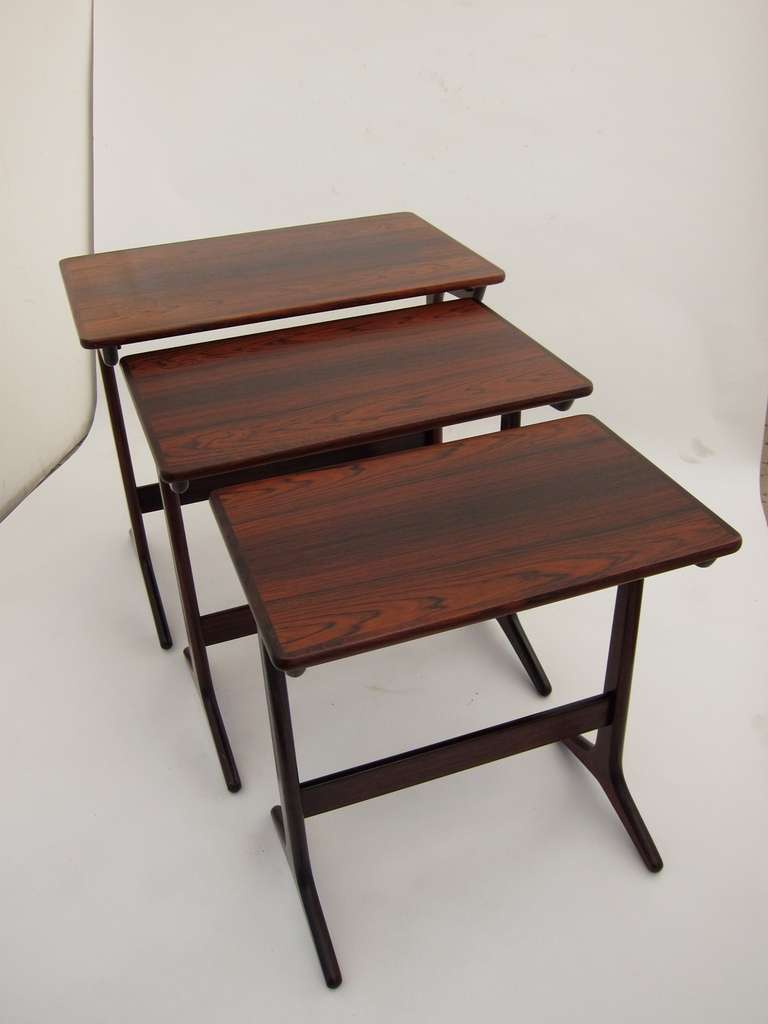 Mid-20th Century Danish Rosewood Nesting Tables