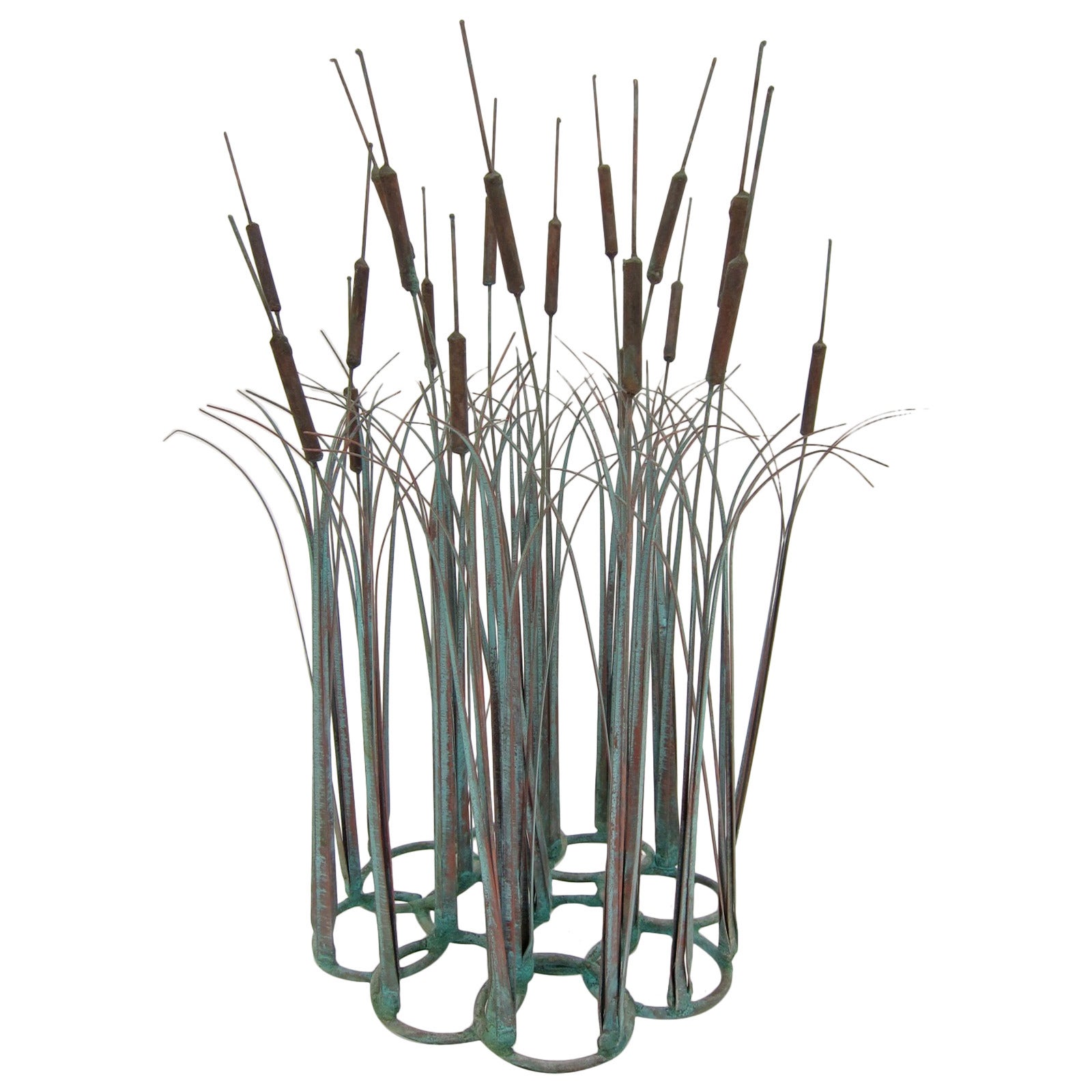 Copper Cattail Sculpture For Sale