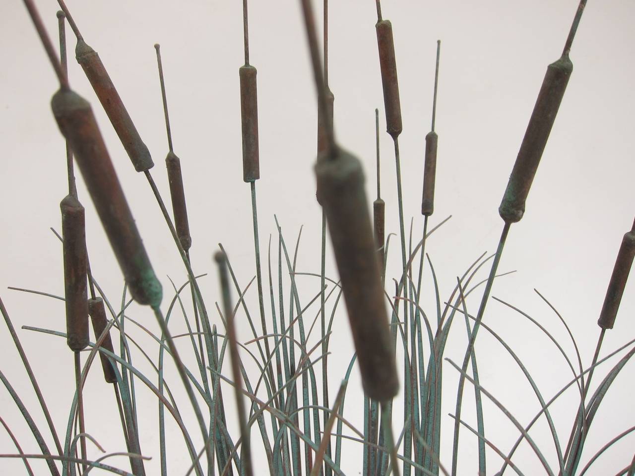 American Copper Cattail Sculpture For Sale
