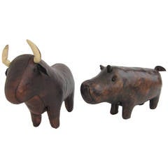 Pair of Miniature Omersa Style Leather Animals