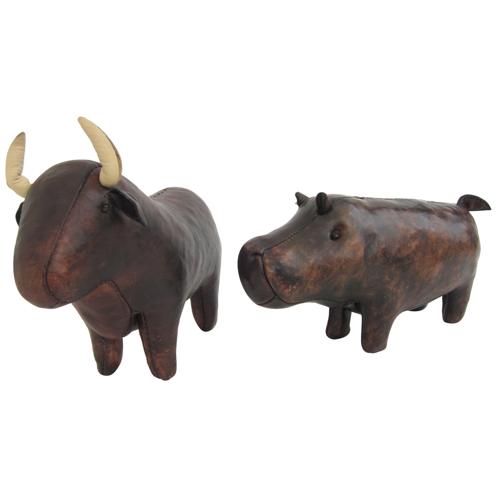 Pair of Miniature Omersa Style Leather Animals For Sale