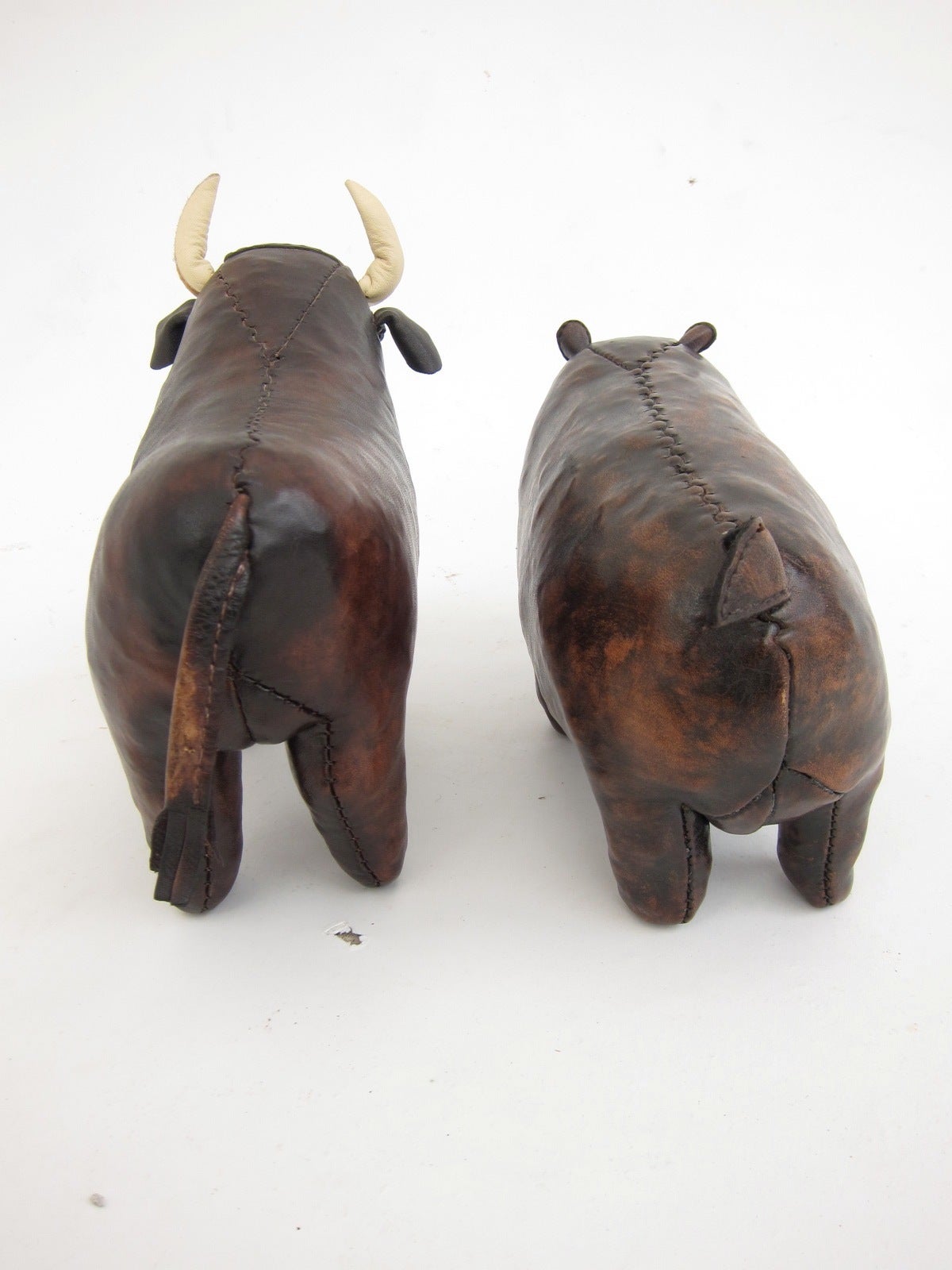 Late 20th Century Pair of Miniature Omersa Style Leather Animals For Sale