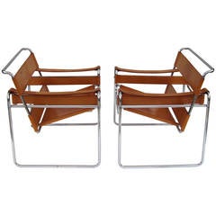 Pair of Wassily Chairs Designed by Marcel Breuer