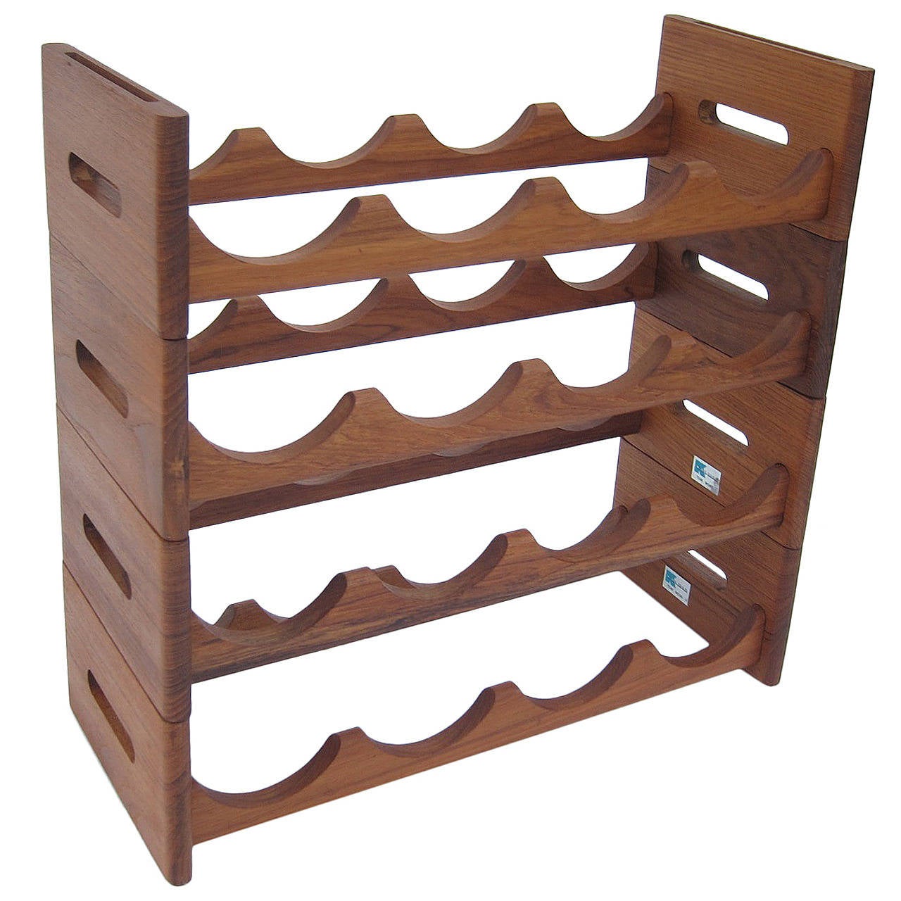 Solid Teak Stackable Swedish Wine Rack at 1stdibs
