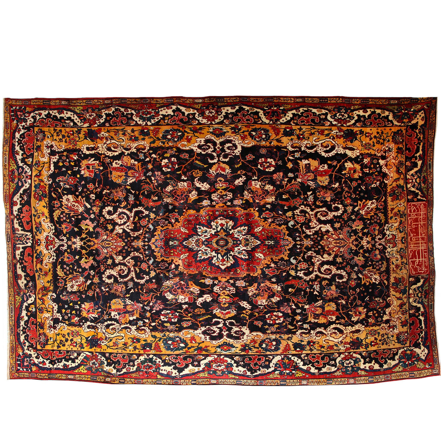 Antique 1906 Persian Zele Sultan Bakhtiari Rug, 12' x 18'  For Sale