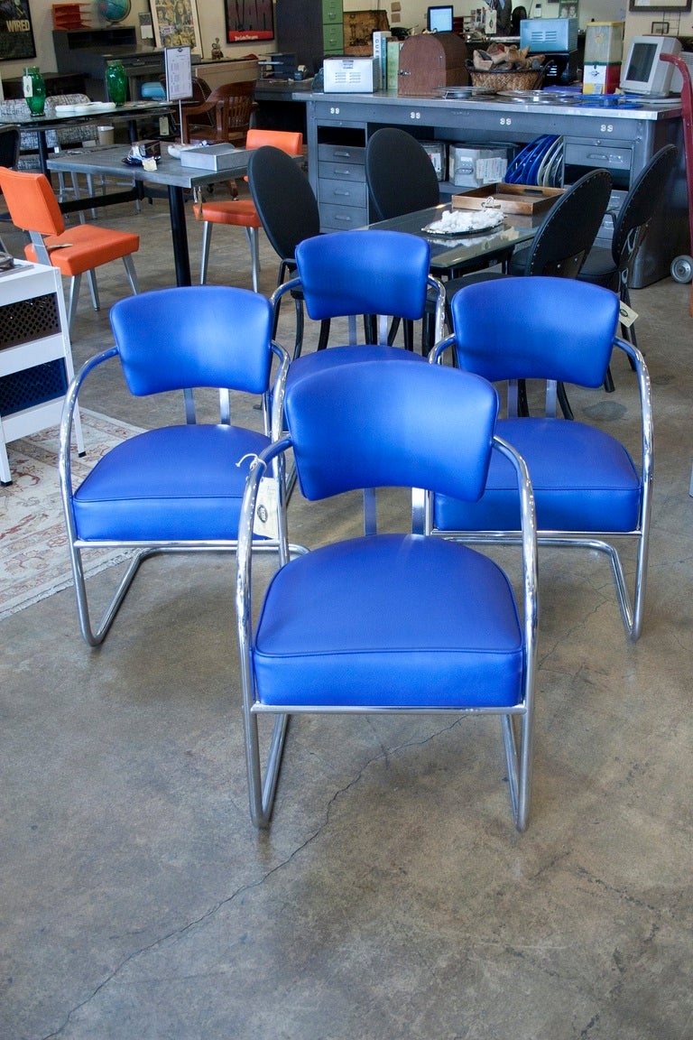 Vintage Chrome Craft Dining Chairs In Excellent Condition In Alhambra, CA