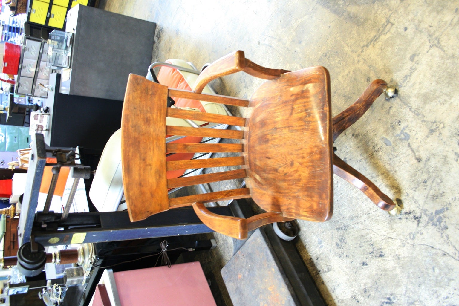 Vintage Wooden Desk Chair For Sale
