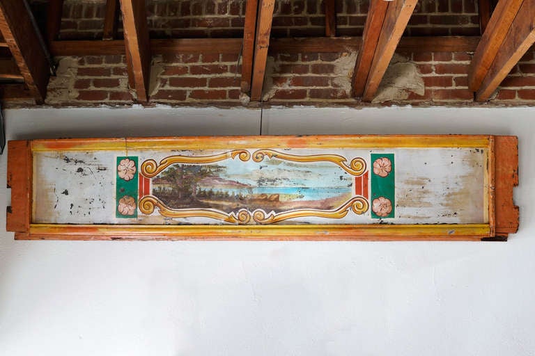 Hand Painted Antique Carousel Panel 1920s
