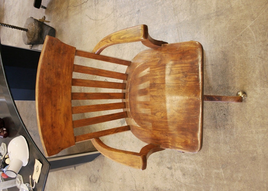 American Vintage Wooden Desk Chair For Sale