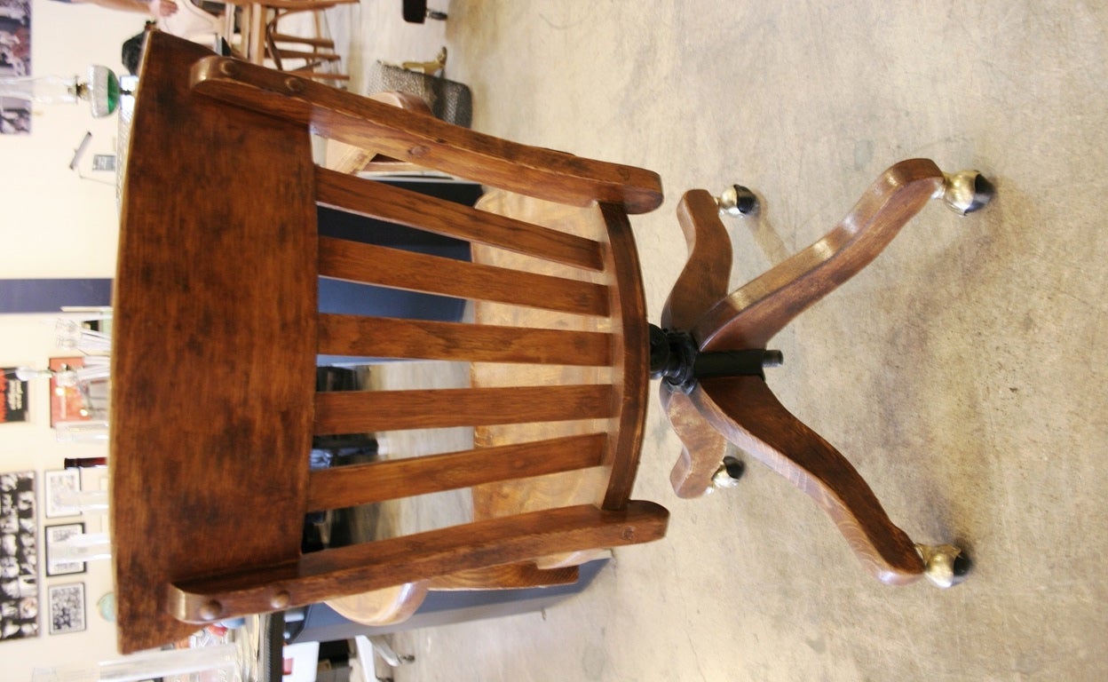 20th Century Vintage Wooden Desk Chair For Sale