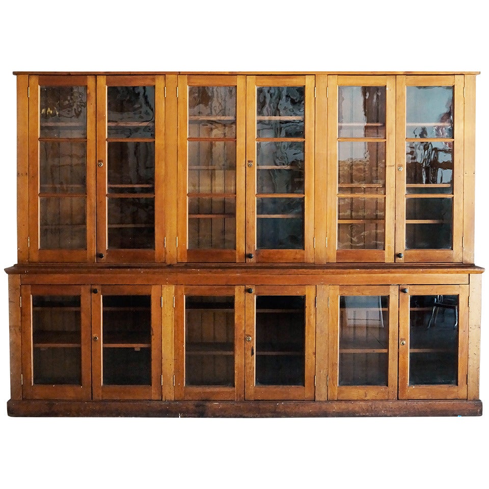 Antique Craftsman Softwood Display Cabinet, circa Late 19th Century
