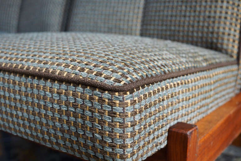 Mid-Century Modern Three Seat Bench with Sculpted Back In Excellent Condition In Alhambra, CA