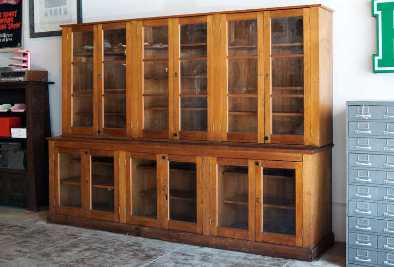 American Antique Craftsman Softwood Display Cabinet, circa Late 19th Century