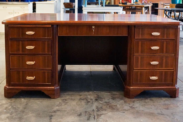 American Walnut and Rosewood Executive Desk, c. 1930s