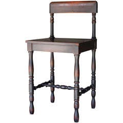 Antique Tall Wooden Childs Chair, Victorian Era